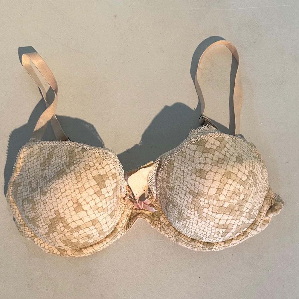 Gilligan & O'Malley Cream Patterned Bra